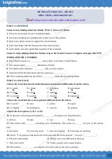 Đề thi giữa kì 1 Tiếng Anh 9 Right on! - Đề số 2